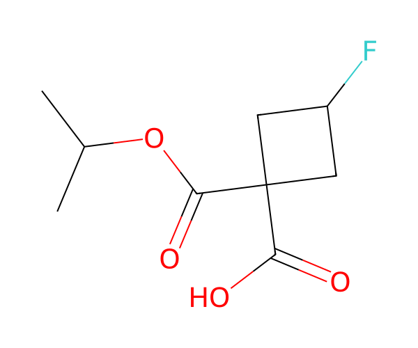 3-氟-1-[(丙-2-基氧基)羰基]环丁烷-1-羧酸 structure