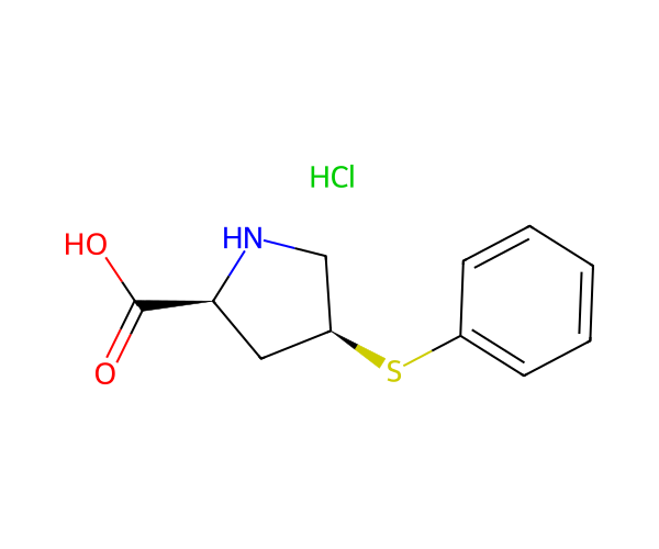 顺式-4-苯硫基-L-脯氨酸盐酸盐 structure