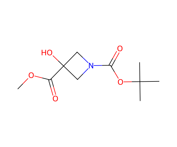 1-叔丁基-3-甲基-3-羟基氮杂环丁烷-1,3-二羧酸酯 structure