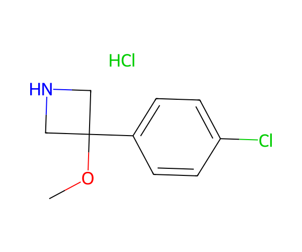 3-(4-氯苯基)-3-甲氧基氮杂环丁烷盐酸盐 structure